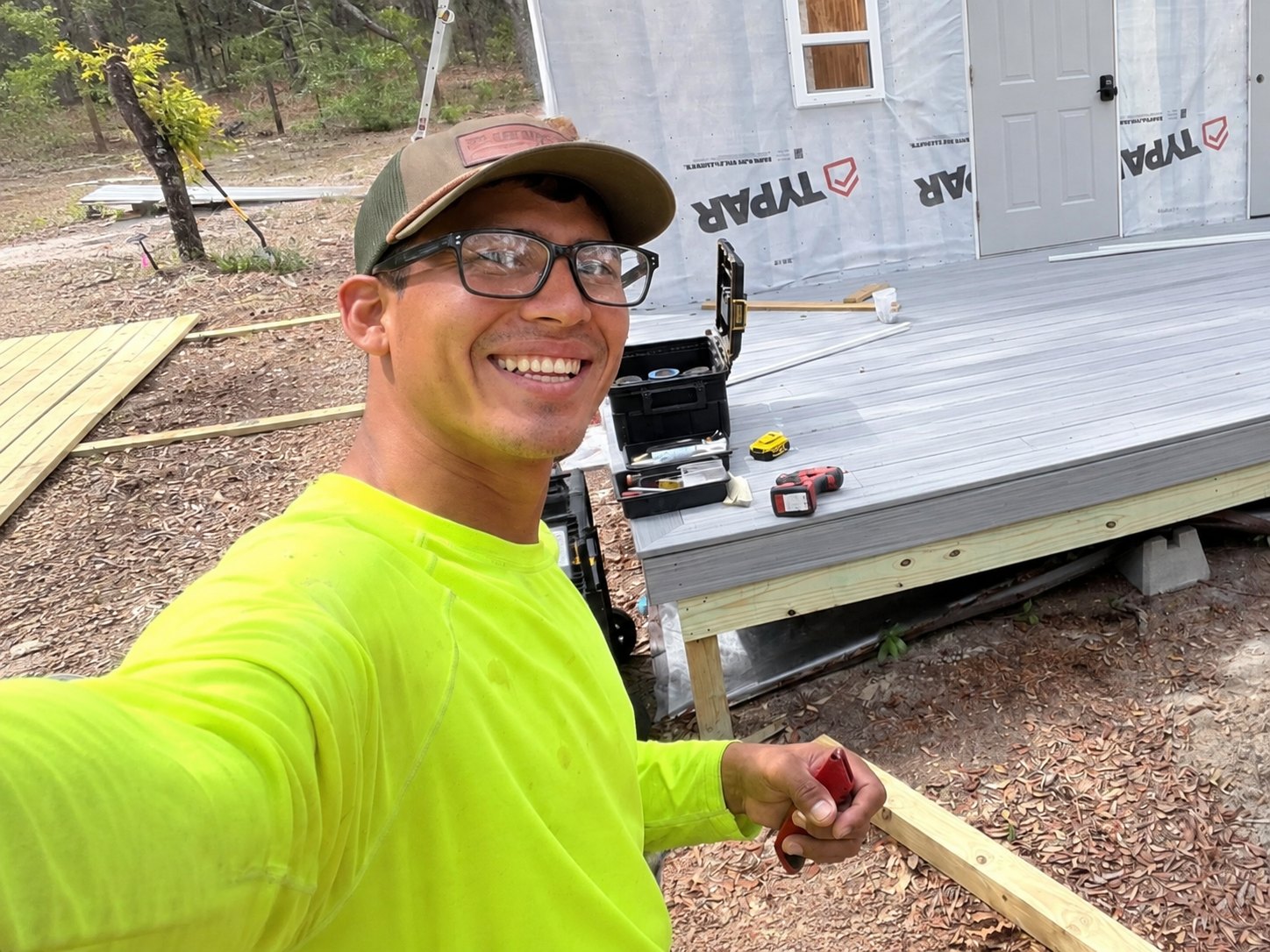 Owner and lead contractor of Aveiga Solutions LLC on a job site in the Tampa area